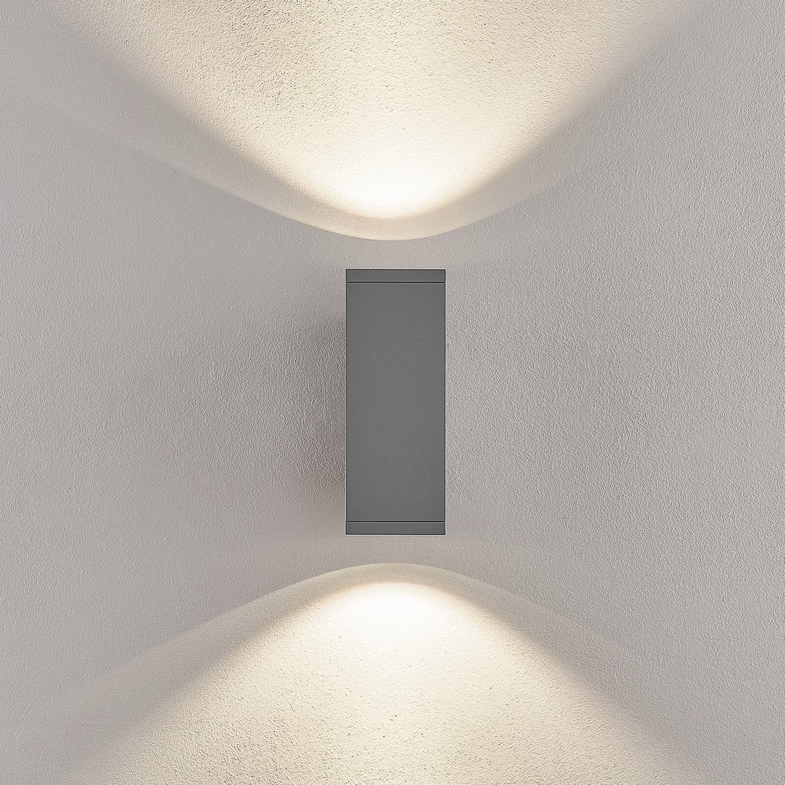 LED vonkajšie nástenné svietidlo ShoreLine Pro Square up/down, svetlošedá