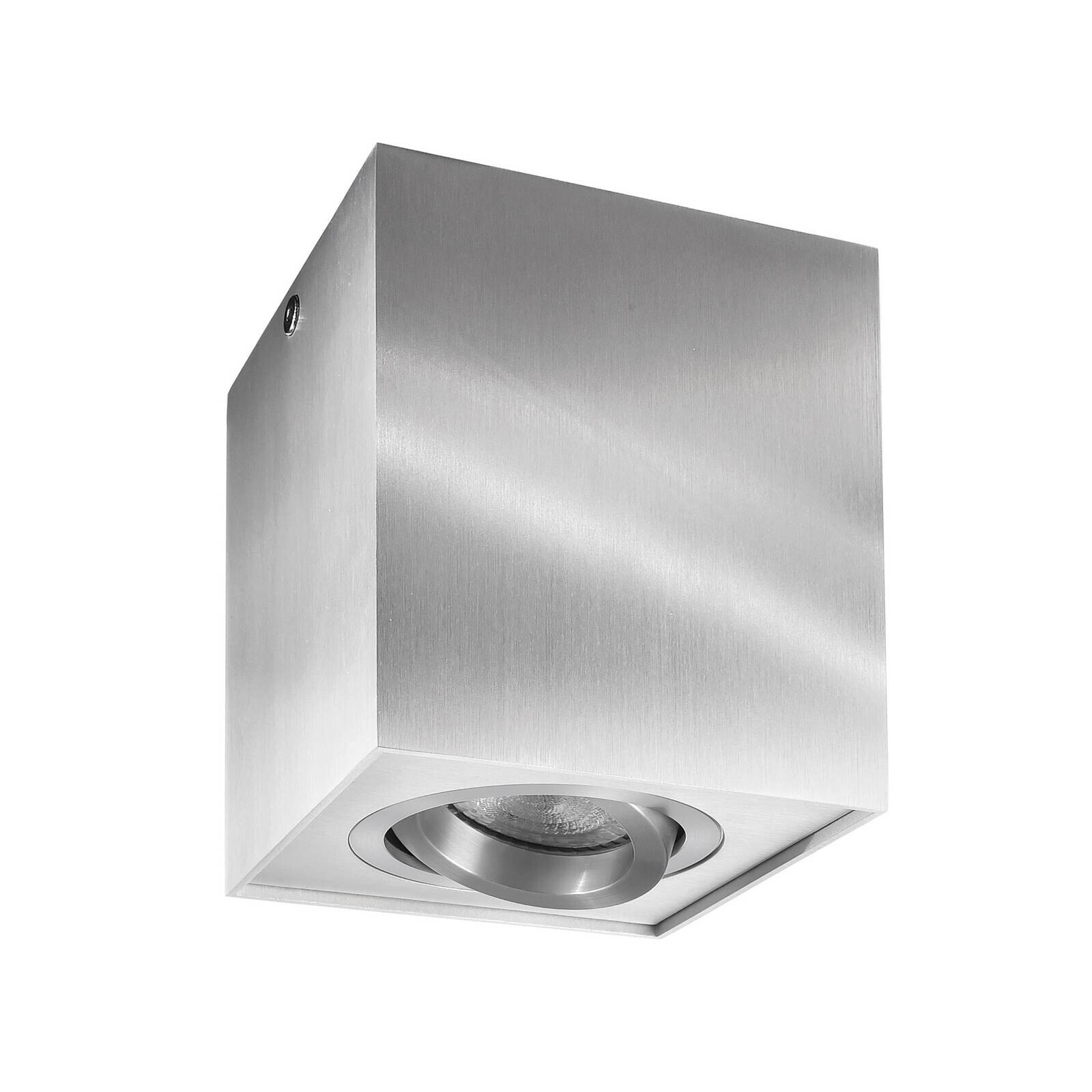 Stropné bodové svetlá Bengala hranatý, strieborný, hliník, GU10, otočný