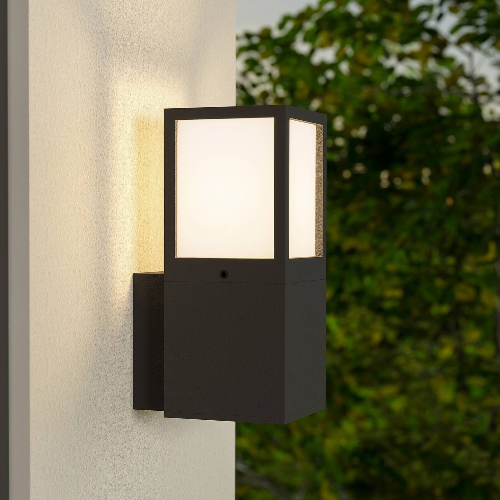 Vonkajšie nástenné svietidlo Facado 2 Square, hliník, tmavošedá, E27