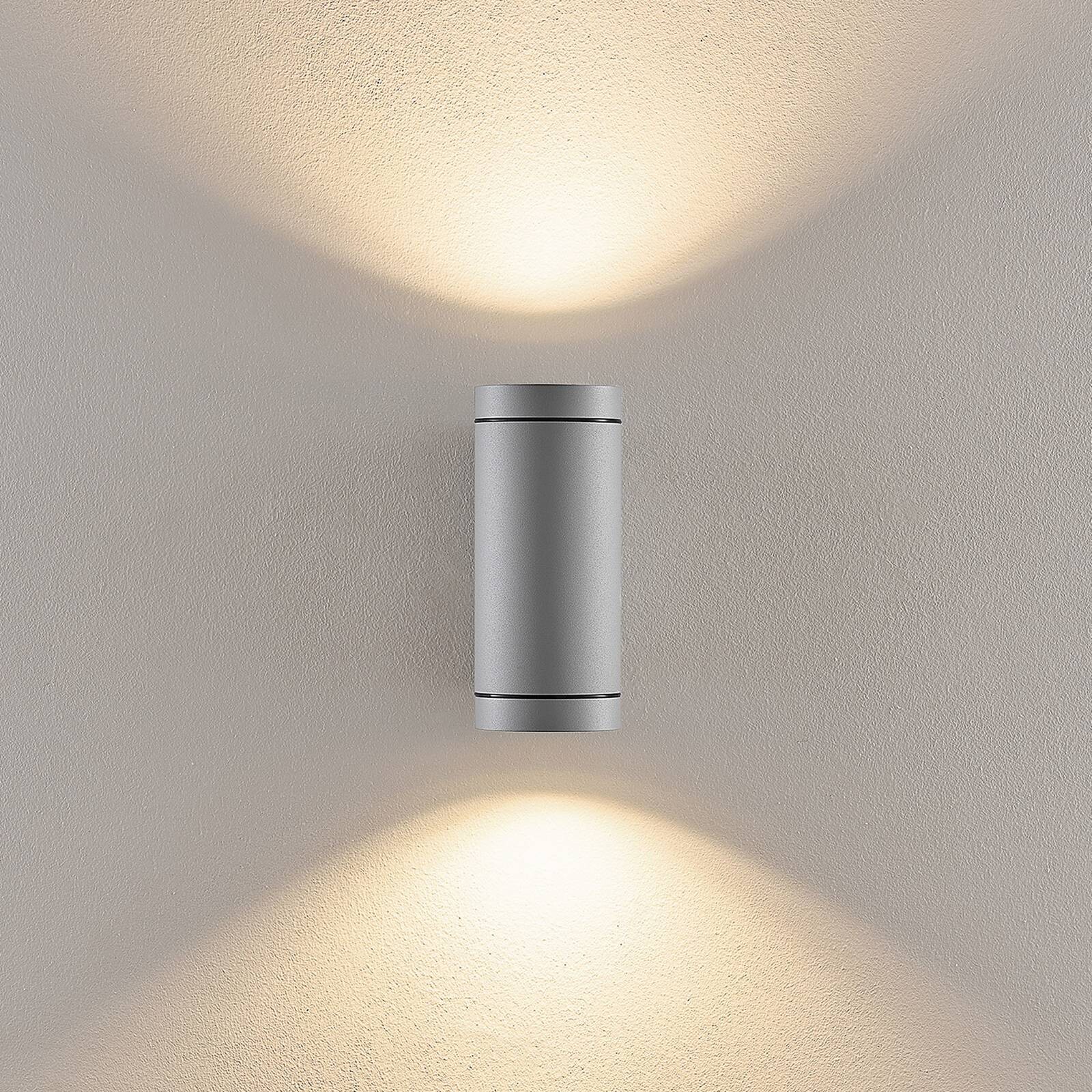 Vonkajšie nástenné svietidlo ShoreLine Pro Round up/down, svetlošedá, GU10