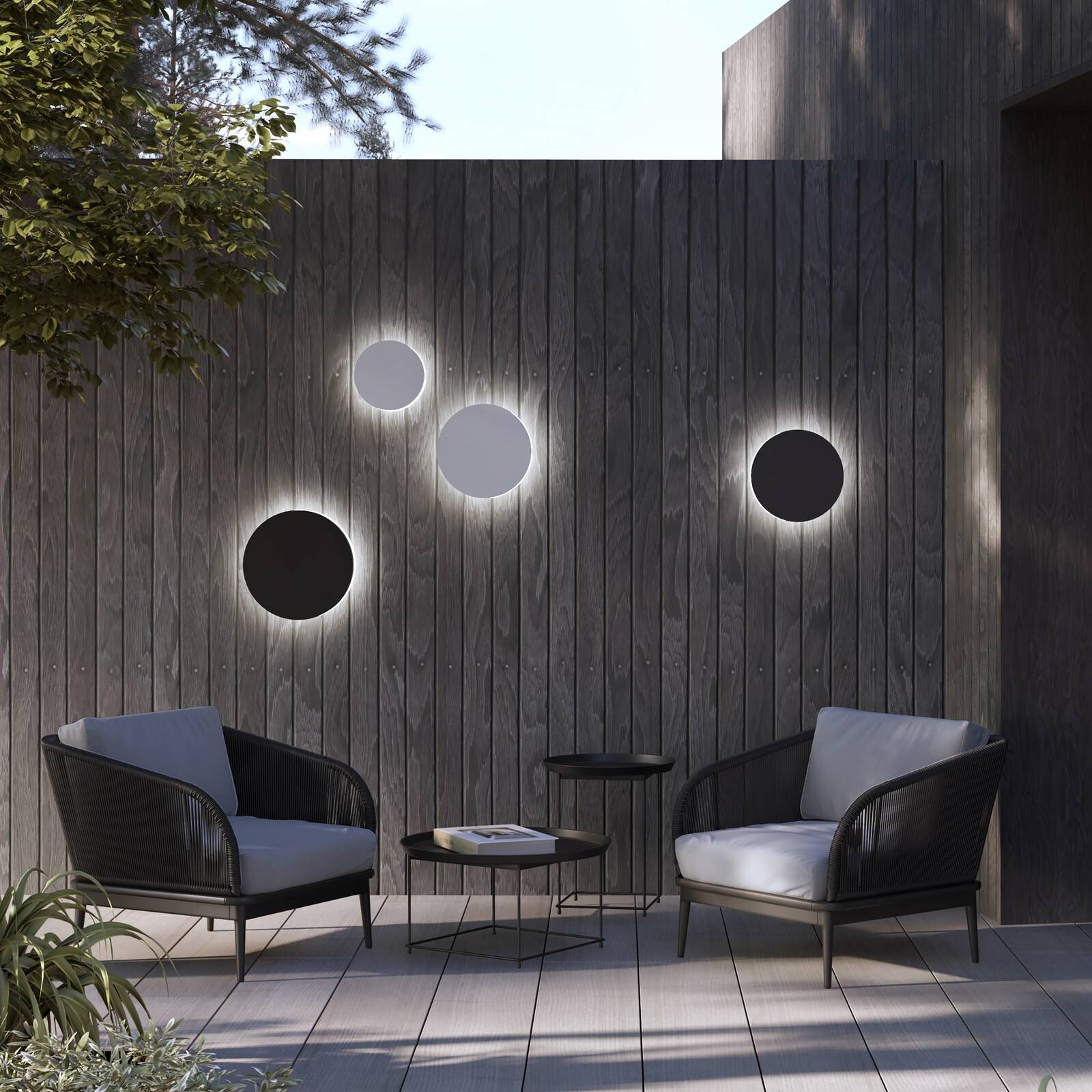 LED nástenné svetlo Aria M, piesok, hliník, Ø 18 cm