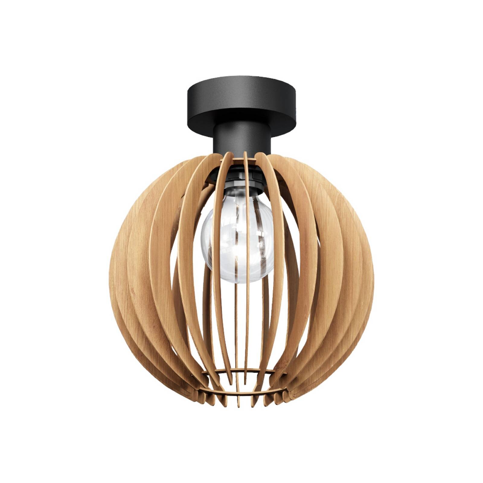 Stropné svietidlo Clay, Ø 23 cm, brezová preglejka, E27