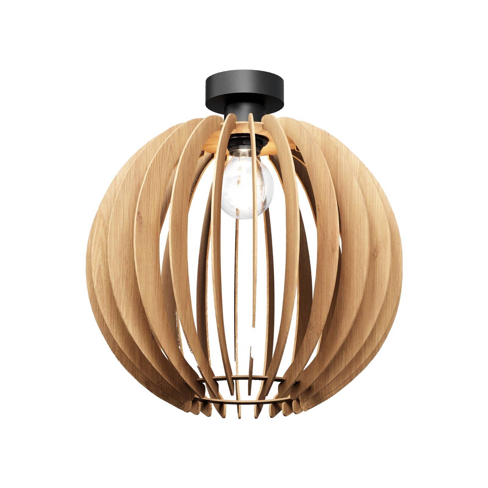 Stropné svietidlo Clay, Ø 40 cm, brezová preglejka, E27