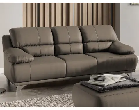 Trojmiestna pohovka Maranello, hnedo-béžová koža%