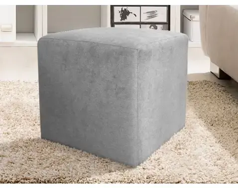 Taburet Bali, 40x40 cm, holubia šedá látka%