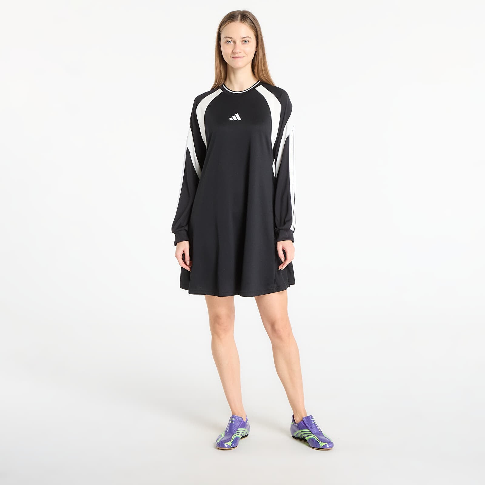 Oblečenie adidas W Her Dress Black/ Off White/ White L