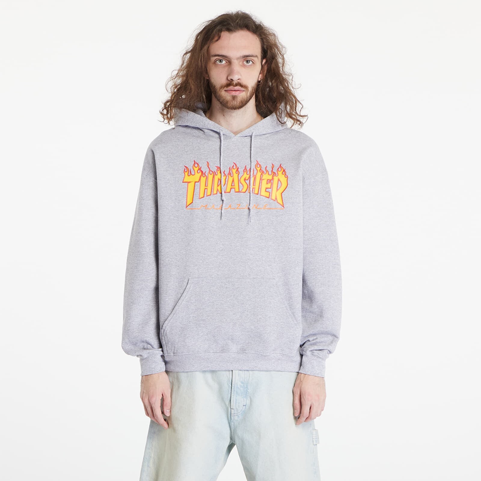 Mikina Thrasher Flame Logo Hoody Melange Grey XXL