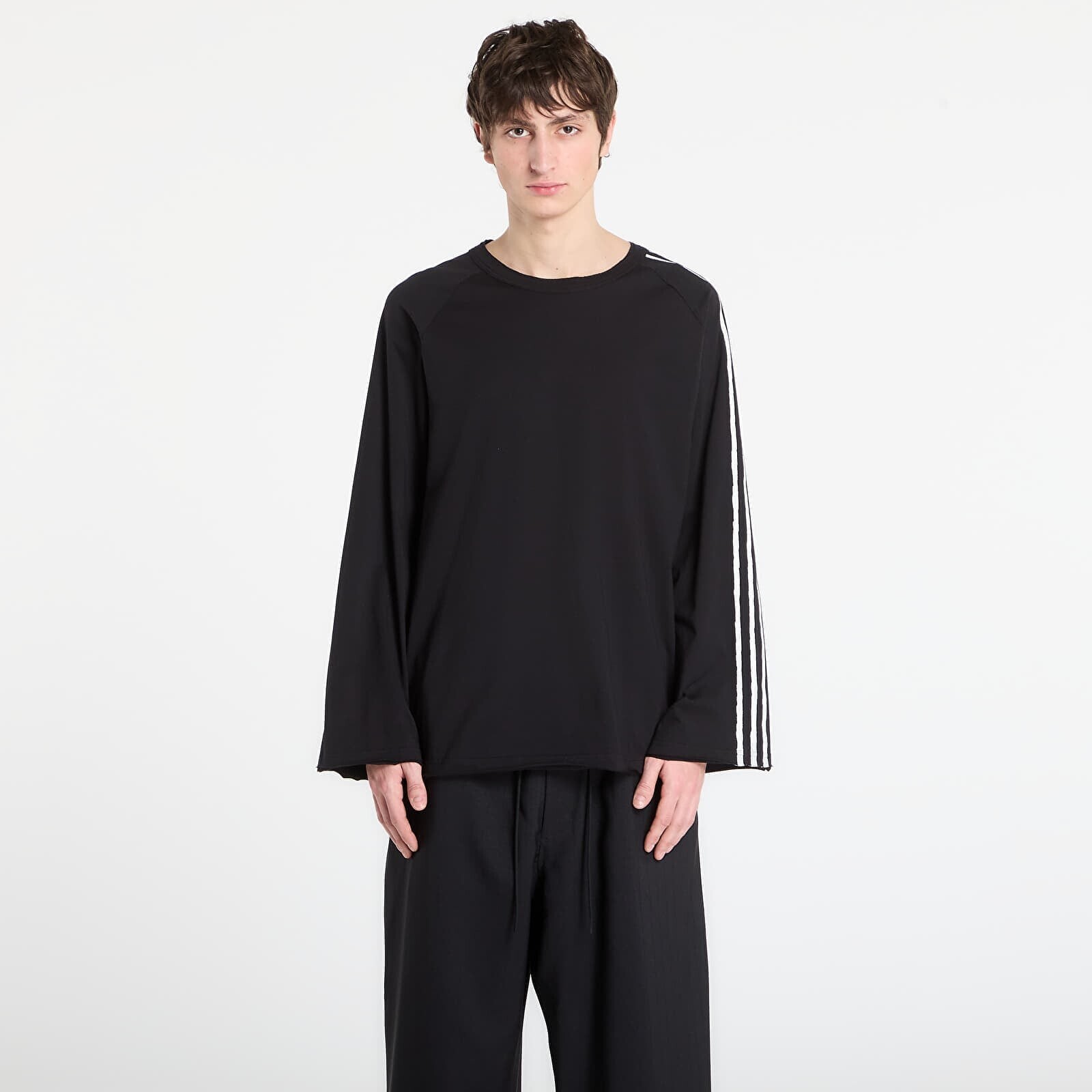 Tričko Y-3 Raw Edge 3 Stripes Short Sleeve T-Shirt Black M