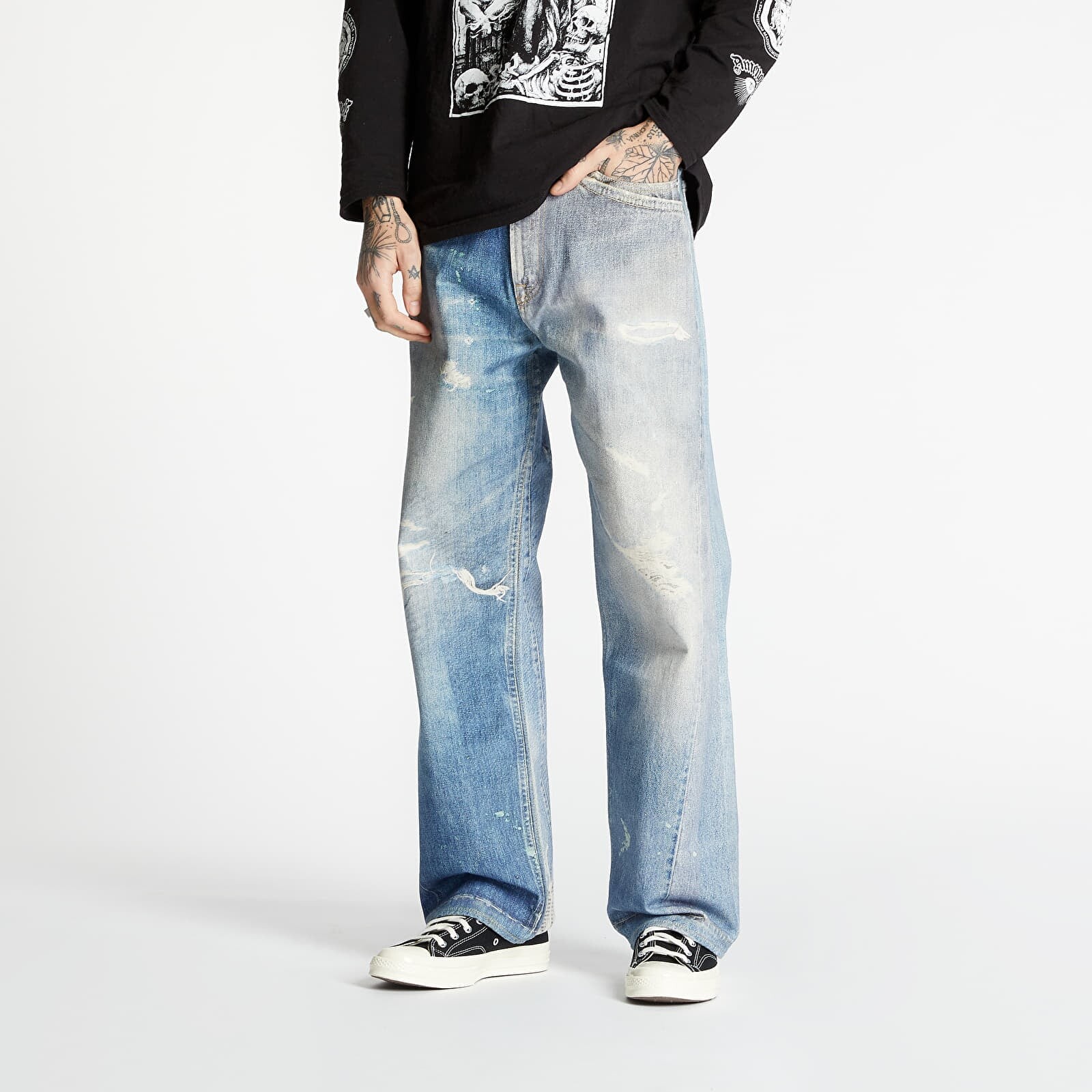 Kalhoty OUR LEGACY Digital Denim Print Blue W34/L32