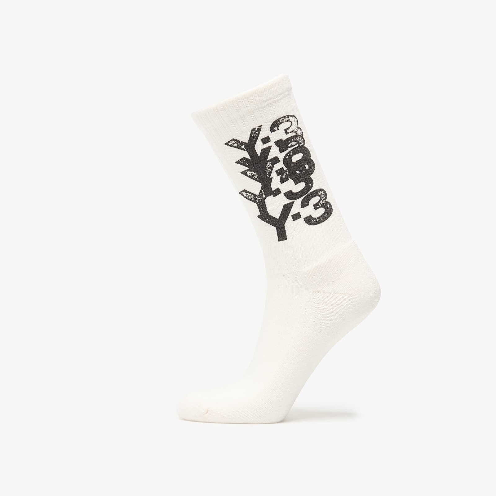 Ponožky Y-3 Graphic Crew Socks Chalk White M