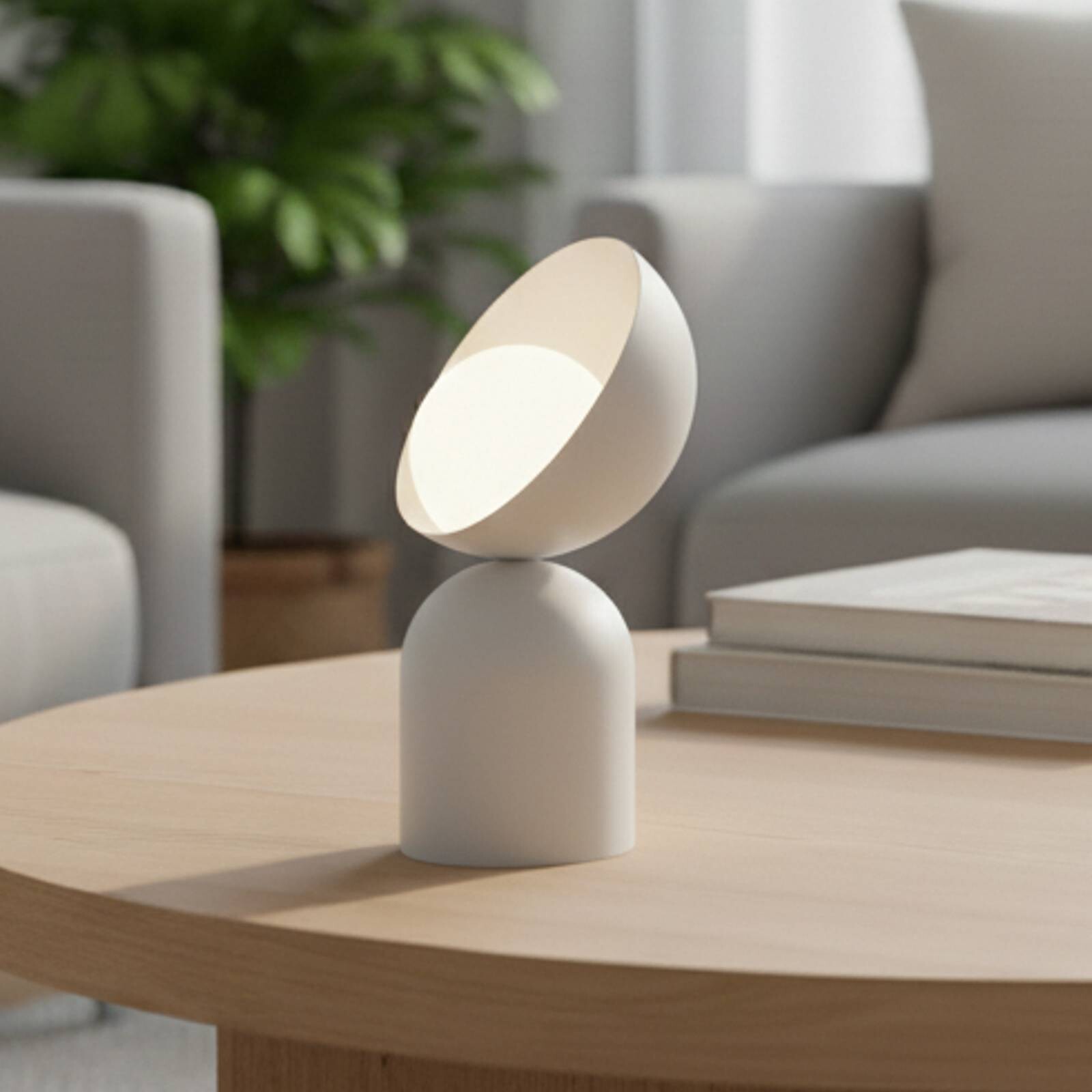 Stolová lampa Boto LN1, béžová, oceľ/sklo, výška 31 cm, G9