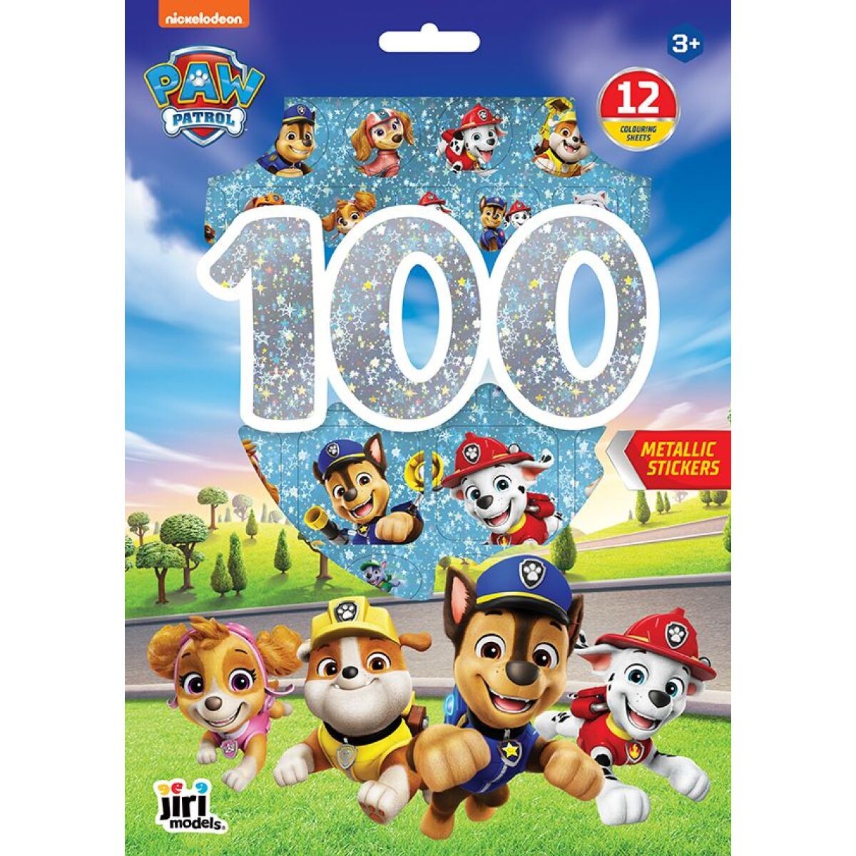 100 metalických samolepiek s omaľovánkovými listami Tlapková patrola