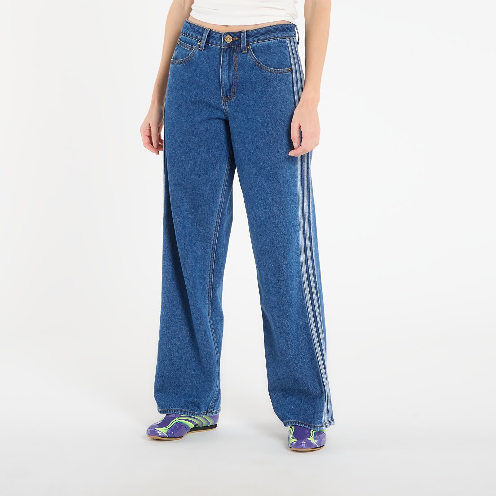 Džínsy adidas Firebird Track Pants Denim Medvin W29/L32