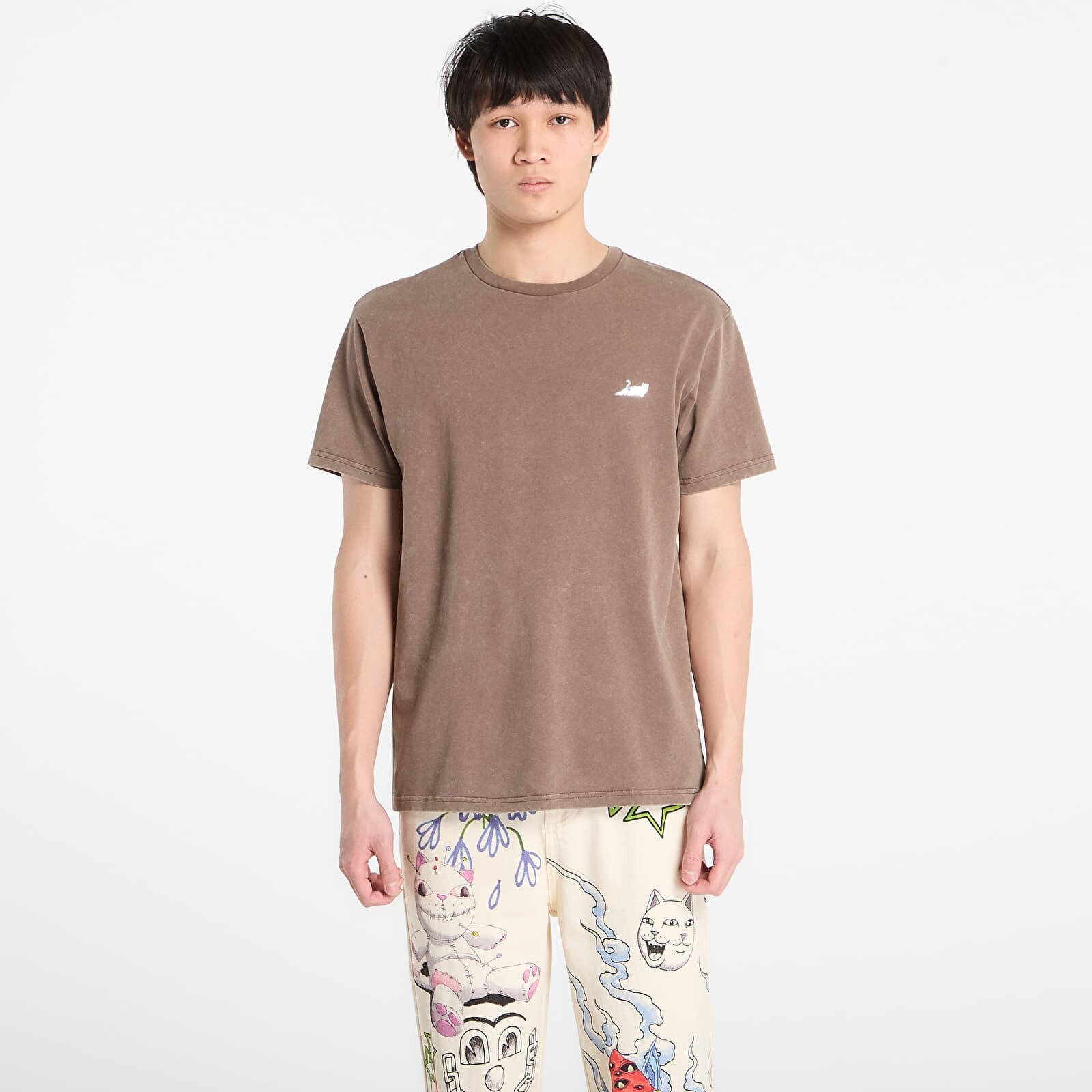 Tričko RIPNDIP Castanza Short Sleeve Tee Brown Vintage Wash M