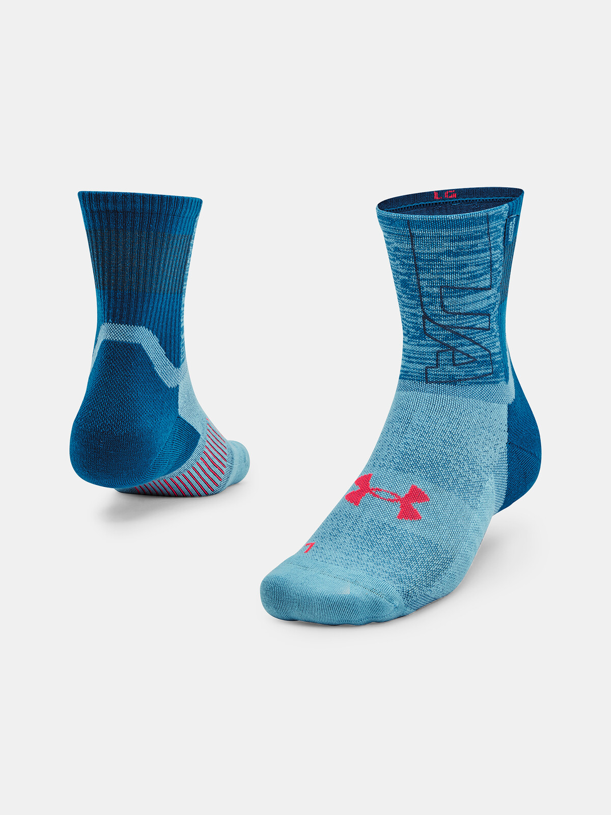 Unisex ponožky Under Armour Dry Run Mid-Crew Cruise-BLU S