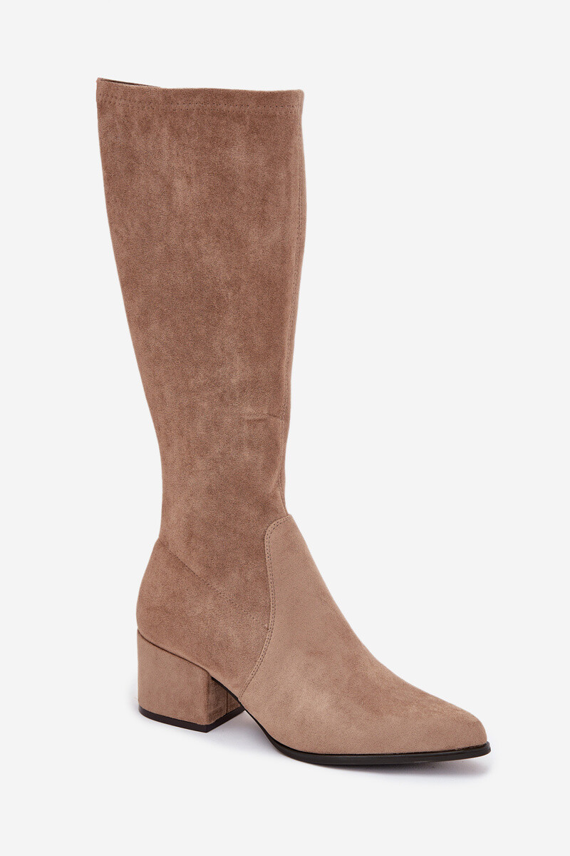 Dámske čižmy na nízkom opätku z eko semišu Sergio Leone