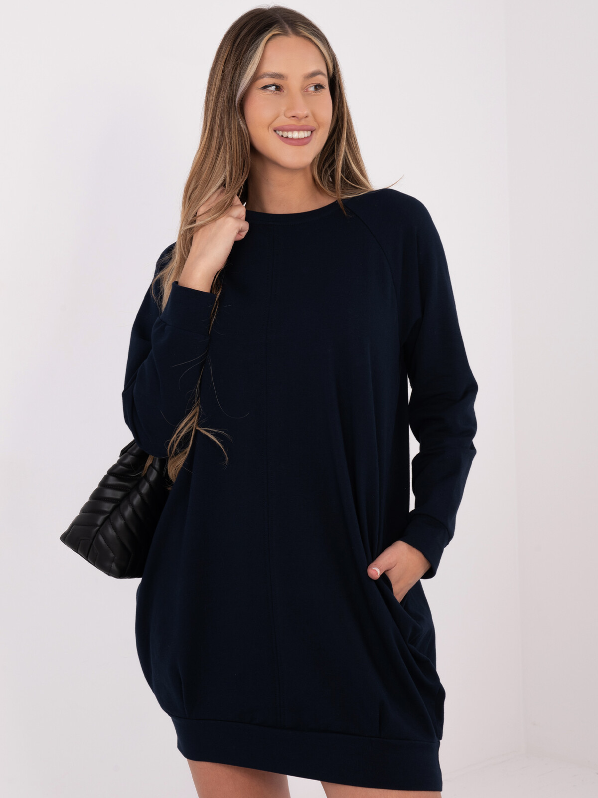 Tmavomodré mikinové šaty