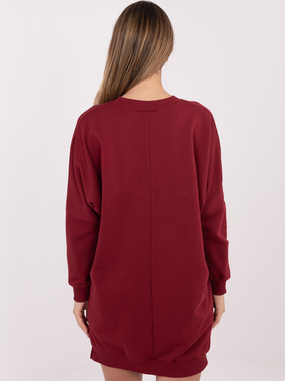 Bordové mikinové šaty