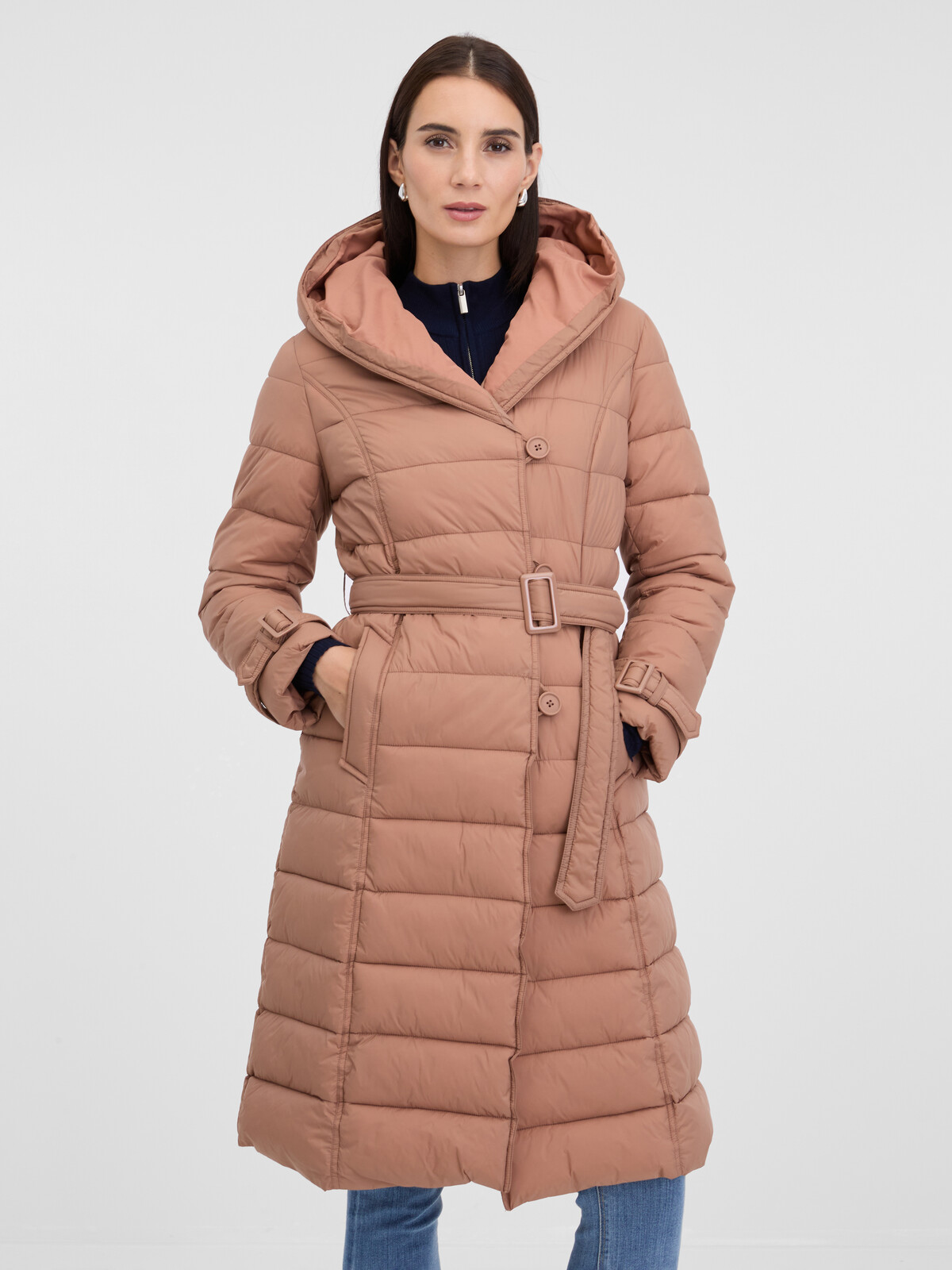 Béžový dámsky prešívaný kabát ORSAY