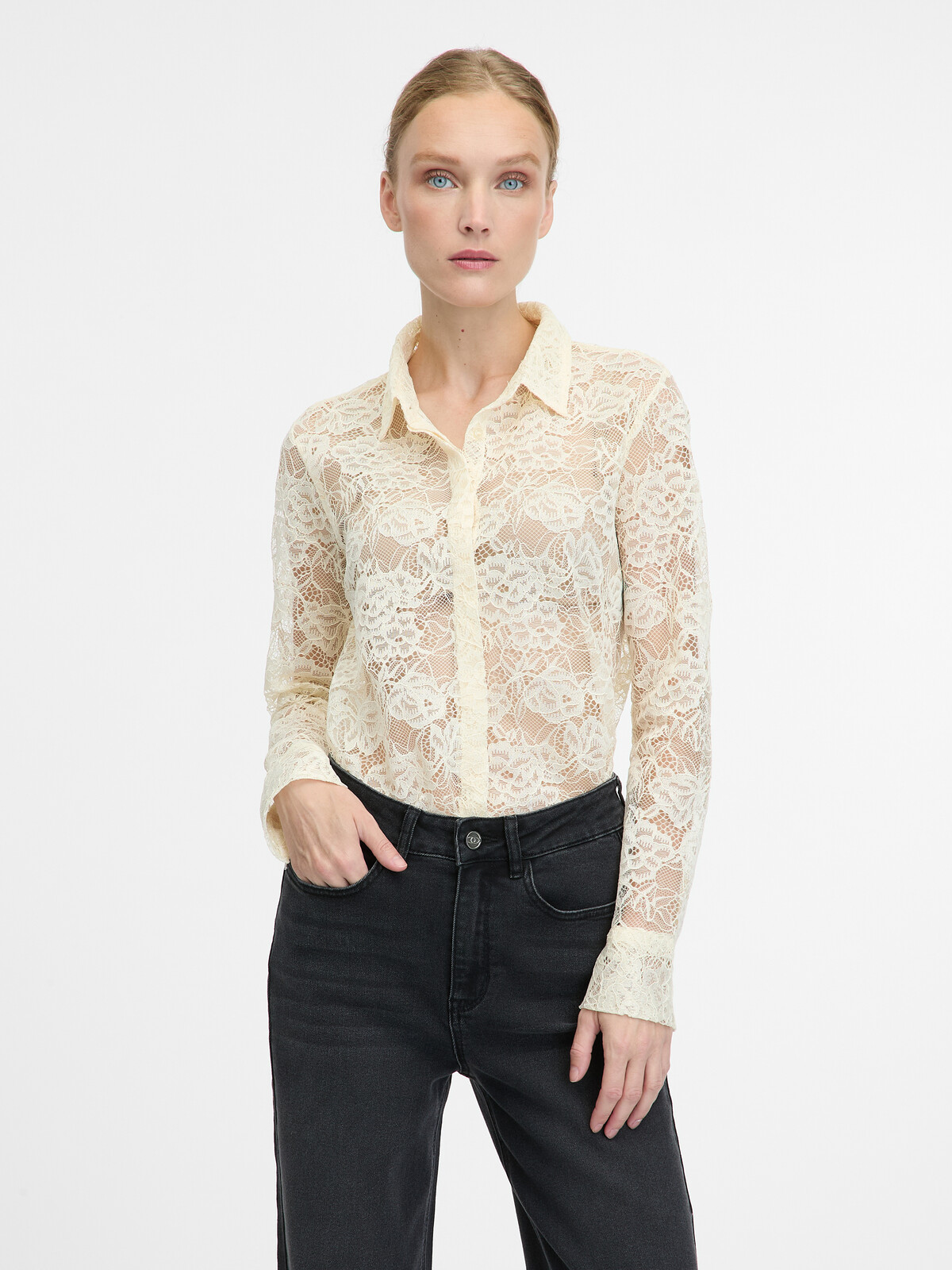 Krémová čipkovaná blúzka ORSAY