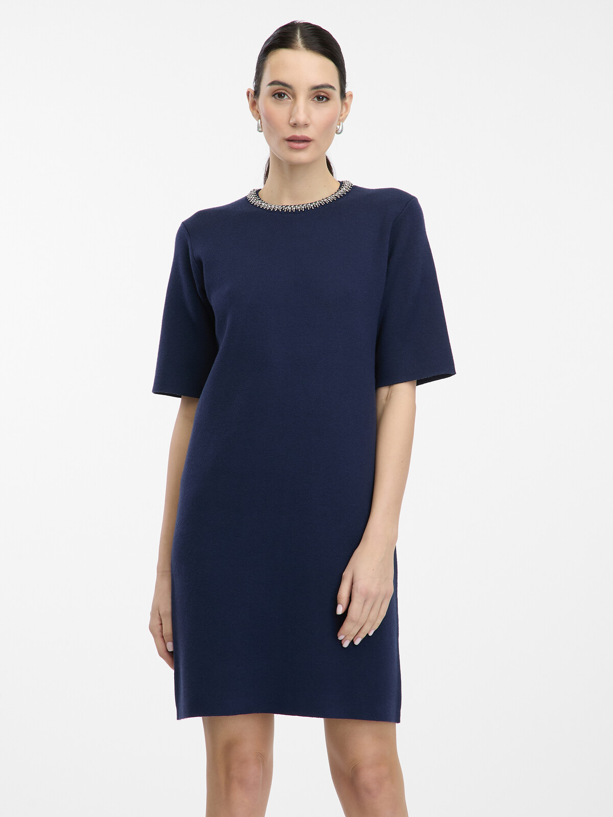 Tmavomodré dámske mini šaty ORSAY