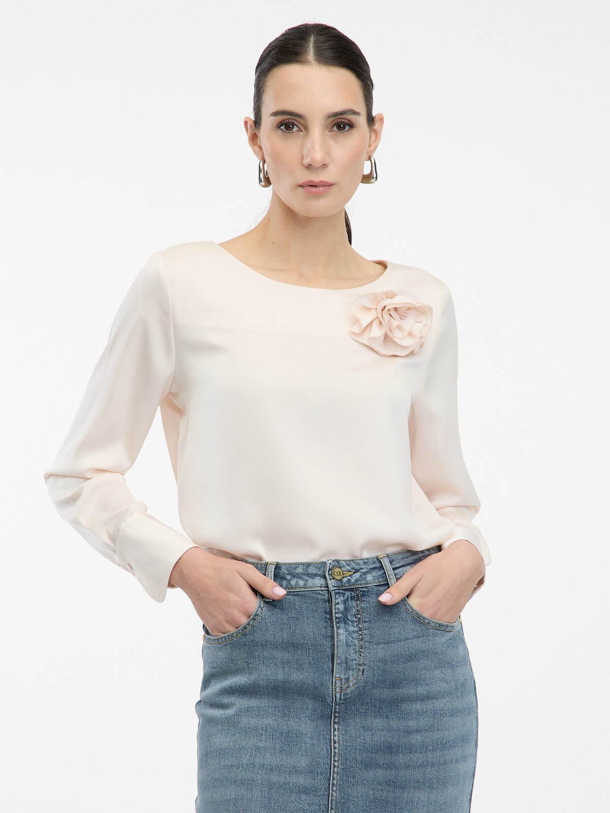 Svetloružová blúzka s aplikáciou ORSAY