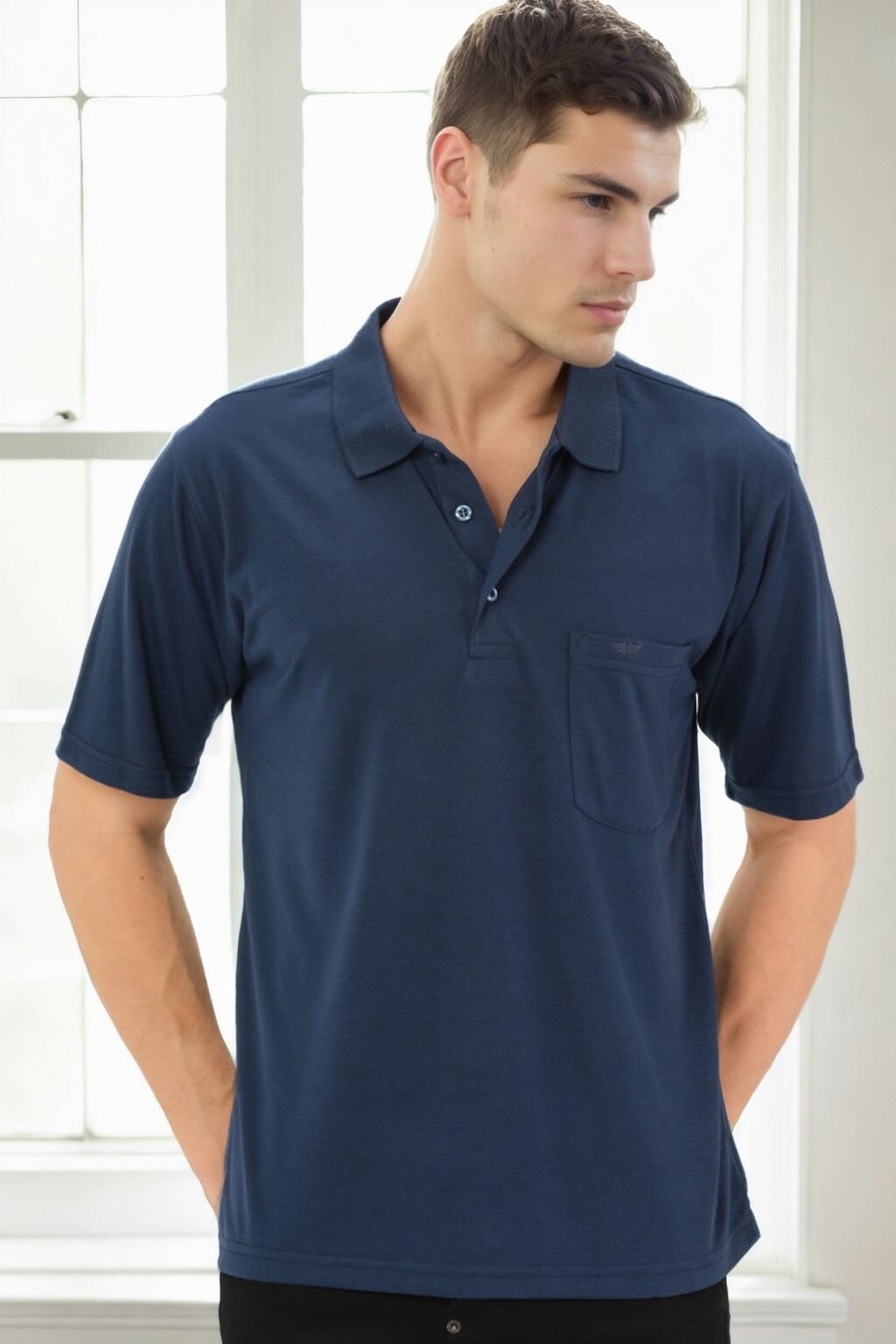 T0091 DEWBERRY MEN'S T-SHIRT-LIGHT NAVY BLUE