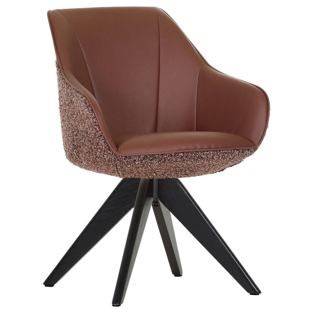 Landscape STOLIČKA S PODRÚČKAMI, ženilka, vzhľad kože, červenohnedá