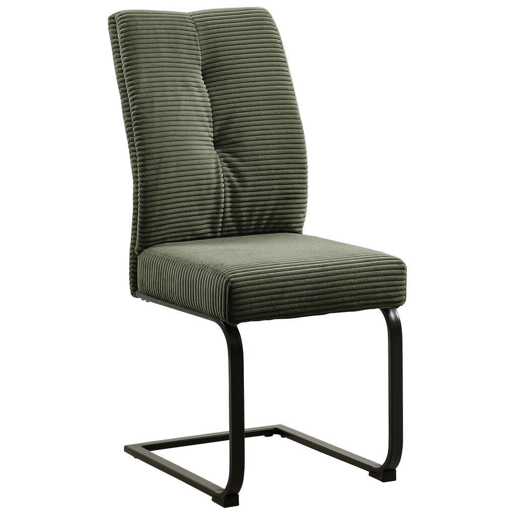 Carryhome STOLIČKA S PRUŽNÝM PODNOŽÍM, kord, zelená, čierna