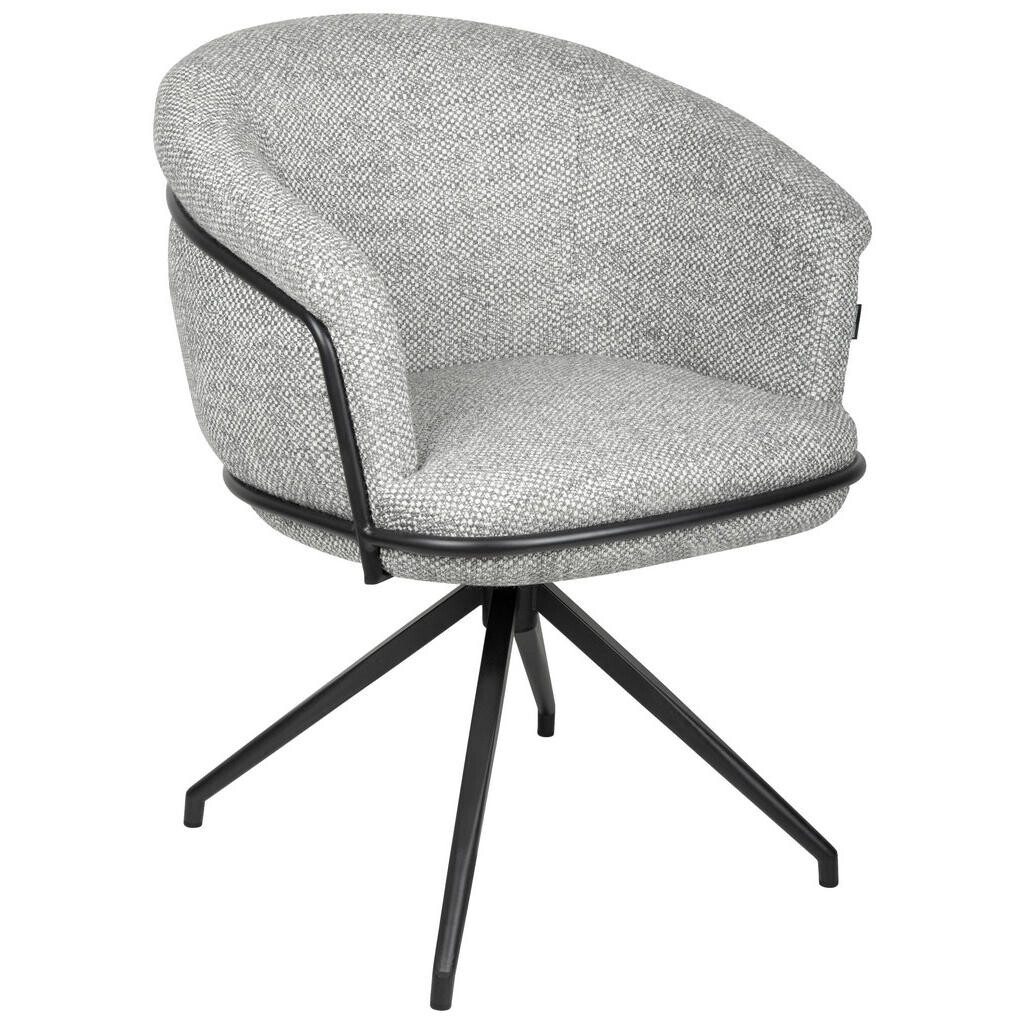 Belluti STOLIČKA S PODRÚČKAMI, železo, buklé, sivá, čierna