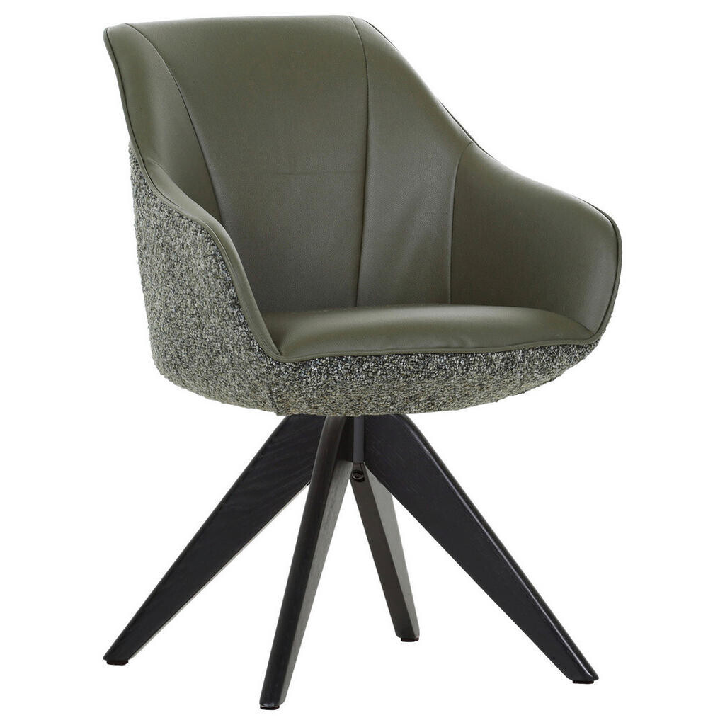 Landscape STOLIČKA S PODRÚČKAMI, ženilka, vzhľad kože, olivovozelená