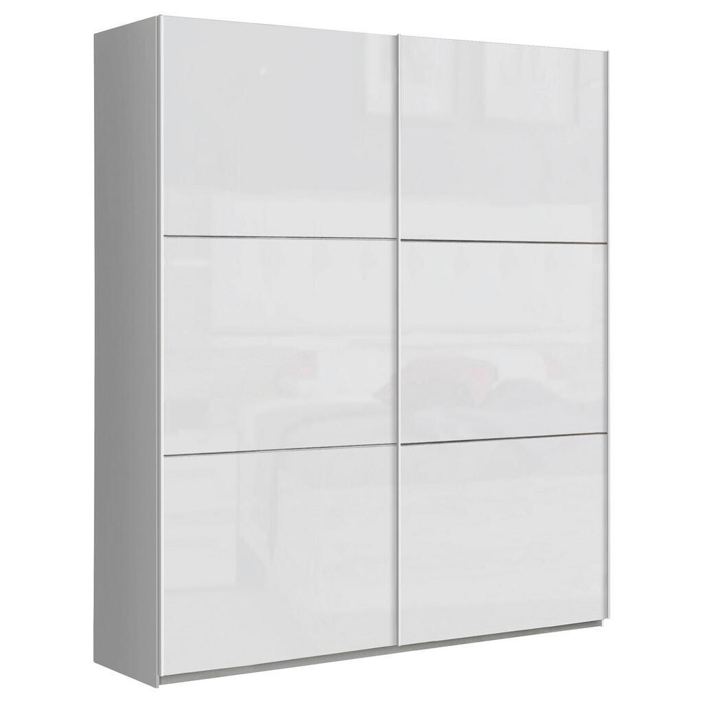 home24 ŠAT. SKRIŇA S POSUV. DVERAMI, biela, biela s vysokým leskom, 170,3/209,7/61,2 cm