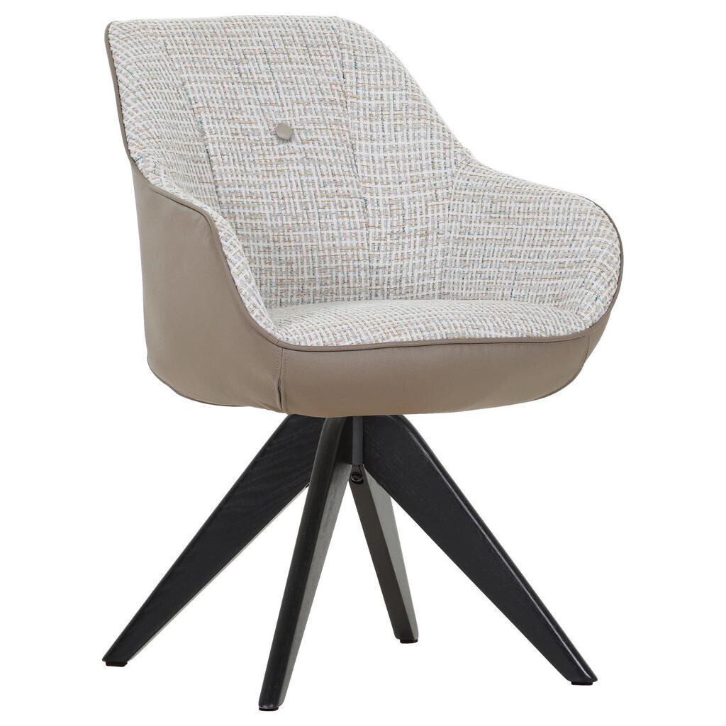 Novel STOLIČKA S PODRÚČKAMI, ženilka, vzhľad kože, čierna, taupe, béžová