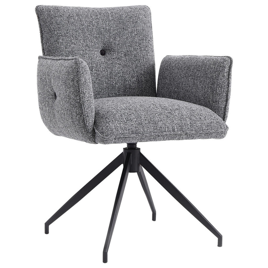 Hom`in STOLIČKA S PODRÚČKAMI, železo, vzhľad ľanu, sivá