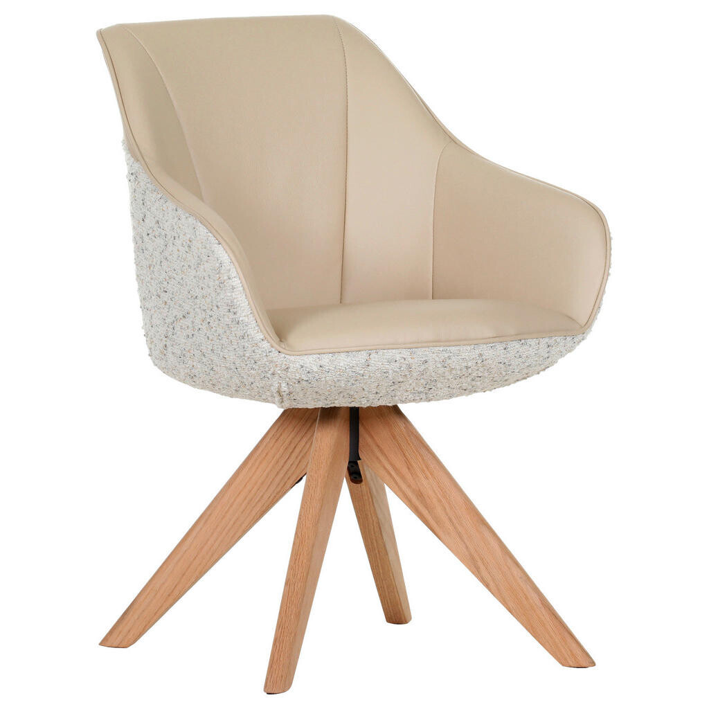 Landscape STOLIČKA S PODRÚČKAMI, vzhľad kože, plochá tkanina, krémová, béžová