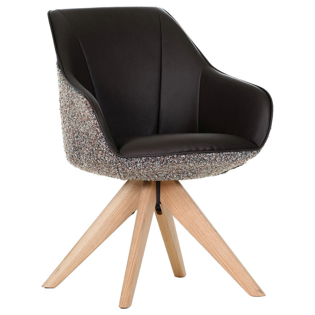 Landscape STOLIČKA S PODRÚČKAMI, ženilka, vzhľad kože, hnedá, tmavohnedá