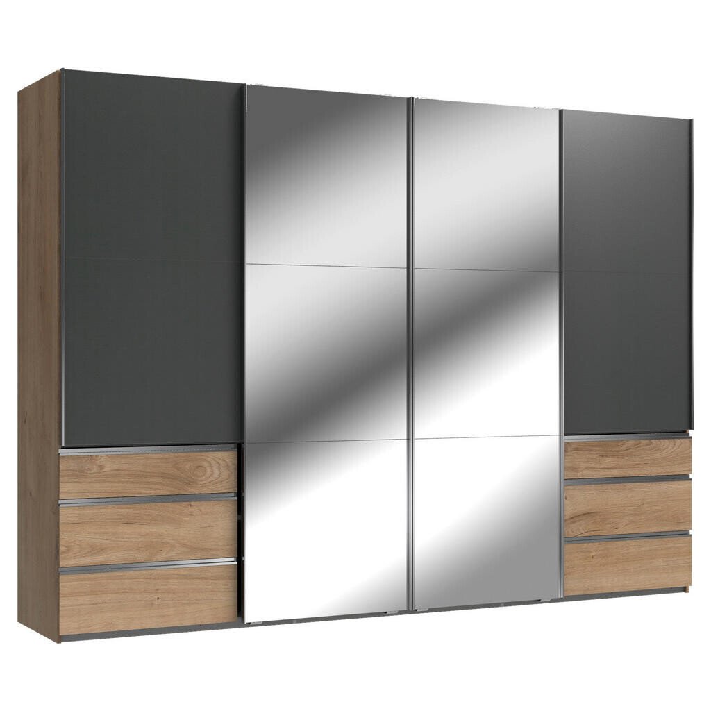 MID.YOU ŠAT. SKRIŇA S POSUV. DVERAMI, grafitová, farba duba, 300/216/65 cm