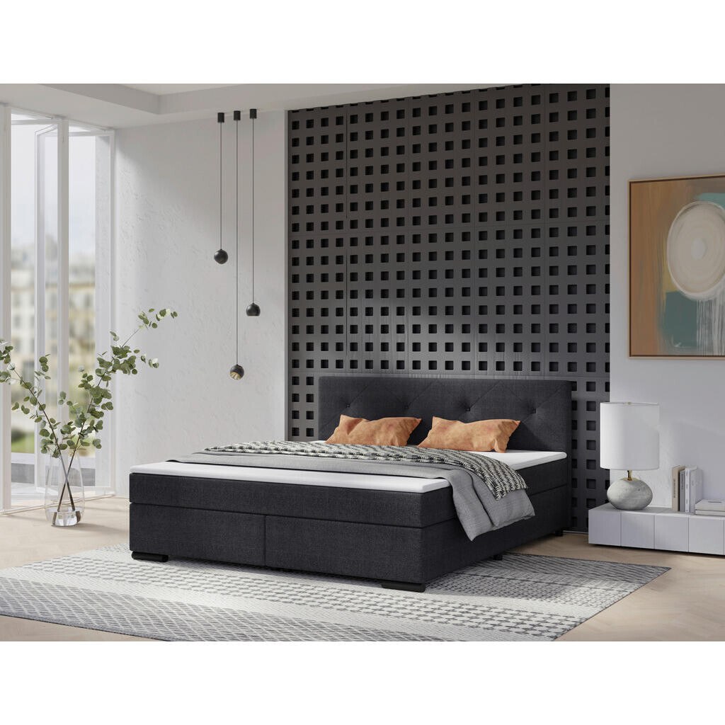 MID.YOU BOXSPRINGOVÁ POSTEĽ, 160/220 cm, antracitová