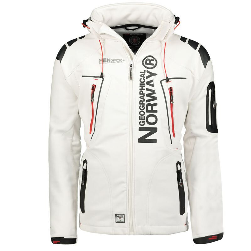 Geographical Norway Pánska rýchloschnúca športová bunda Techno MEN 056 BS3 biela s kapucňou (WU1060H/GN) pánska XL