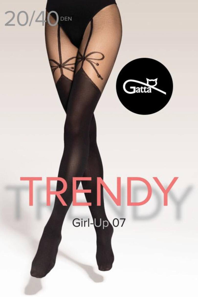 GIRL-UP - 07 Vzorované pančuchy nero 4-L