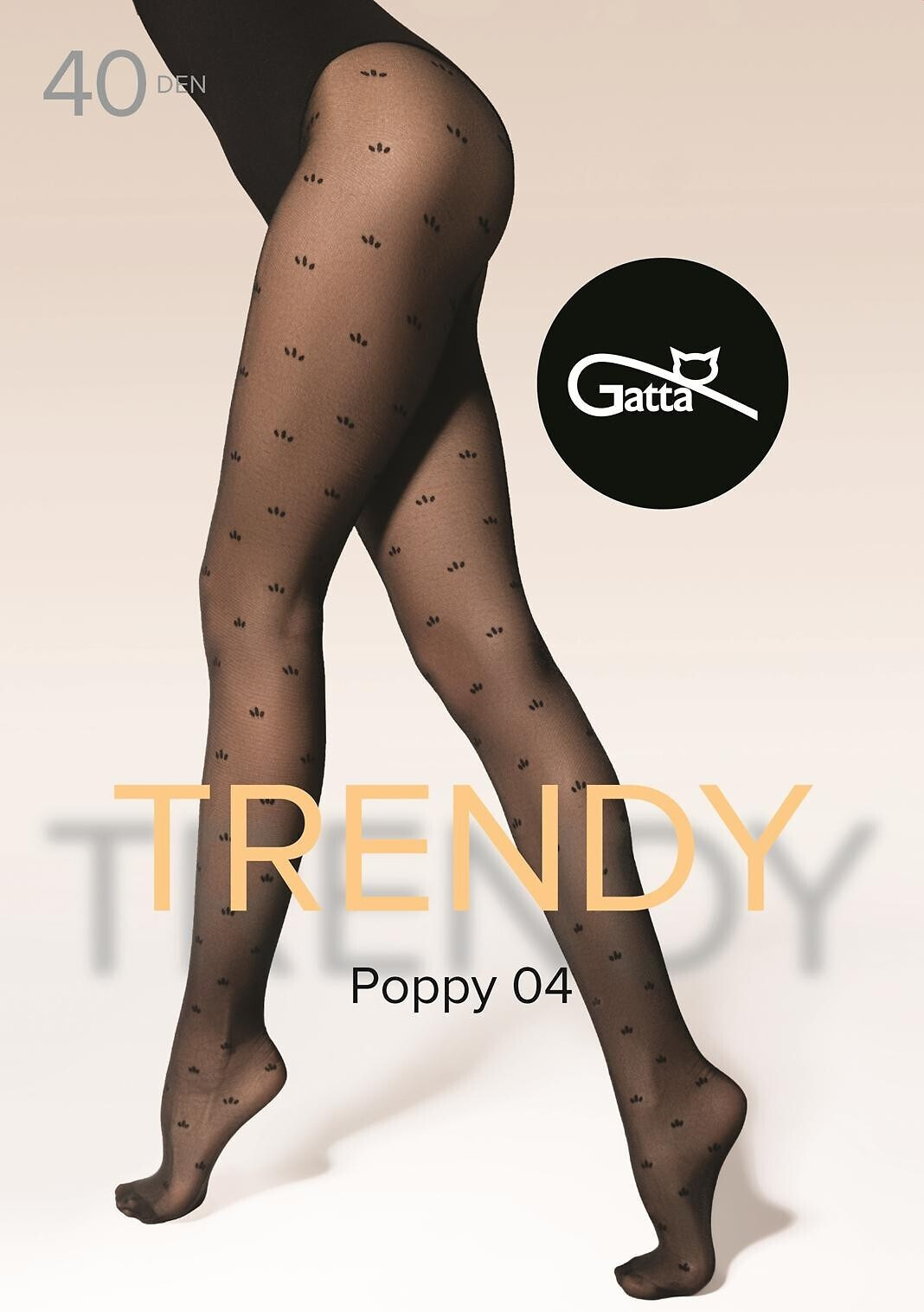Dámske pančuchy Trendy Poppy 04 40den Black Pattern - Gatta 3-M černá vzor