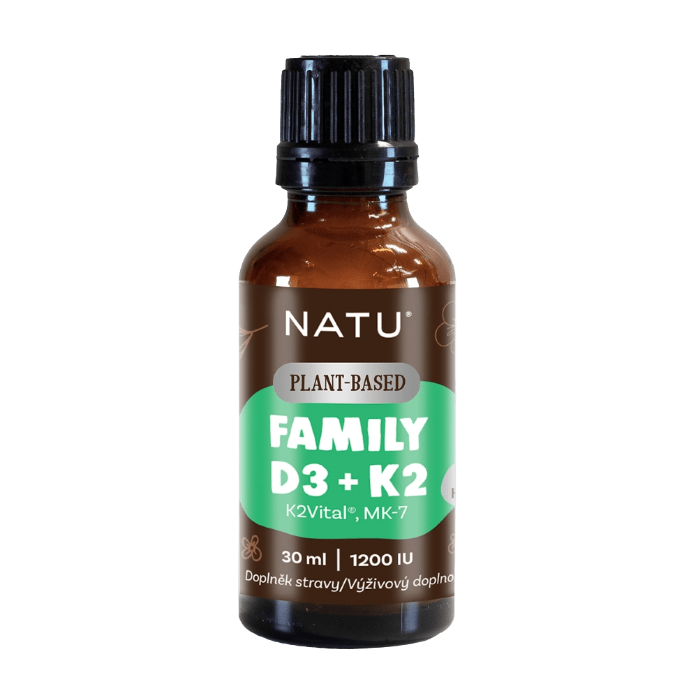NATU Plant-Based, Family Vitamín D3+K2 (MK-7) vegan 30 ml