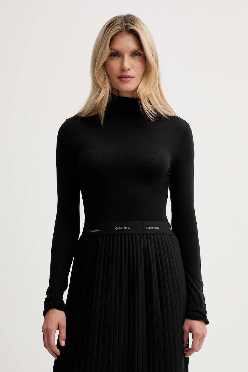 Tričko s dlhým rukávom s prímesou vlny Calvin Klein