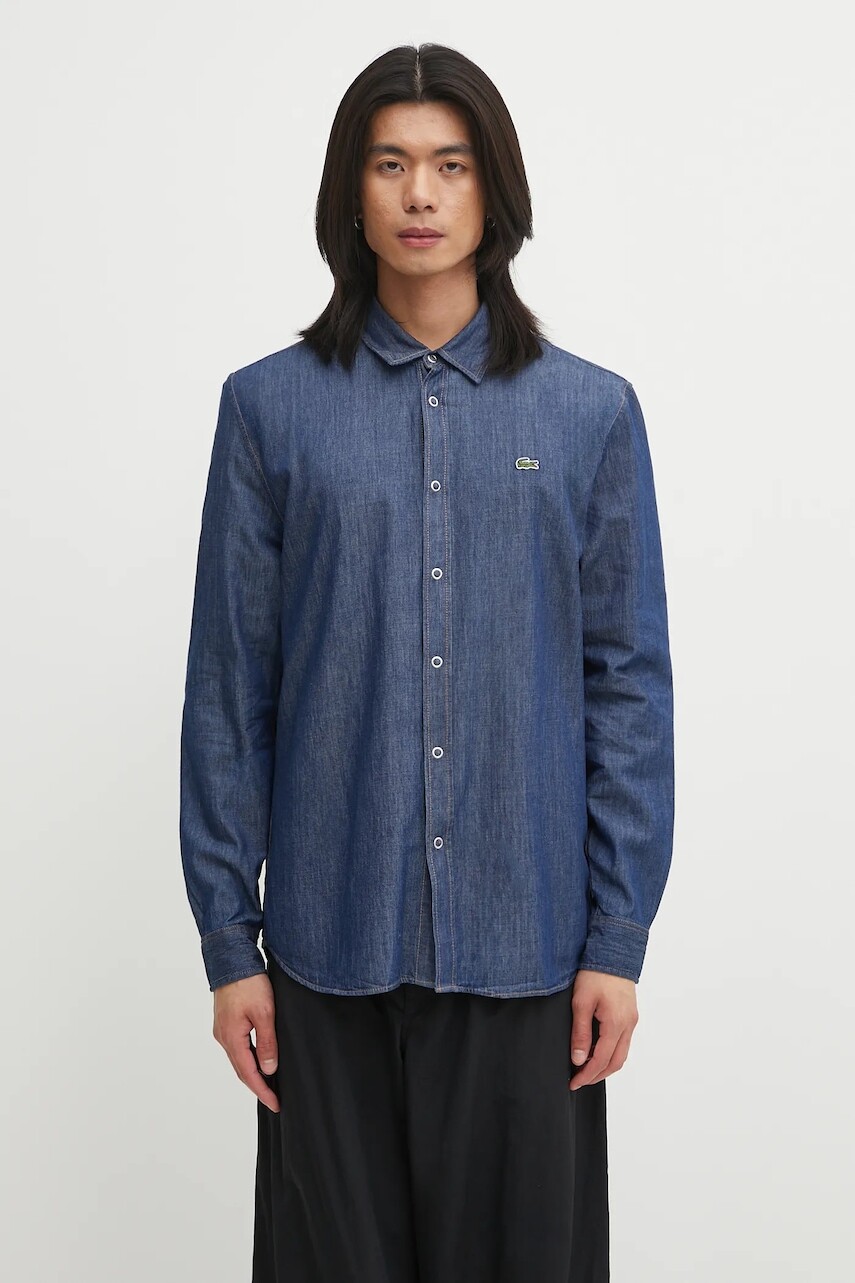 Bavlnená rifľová košeľa Lacoste