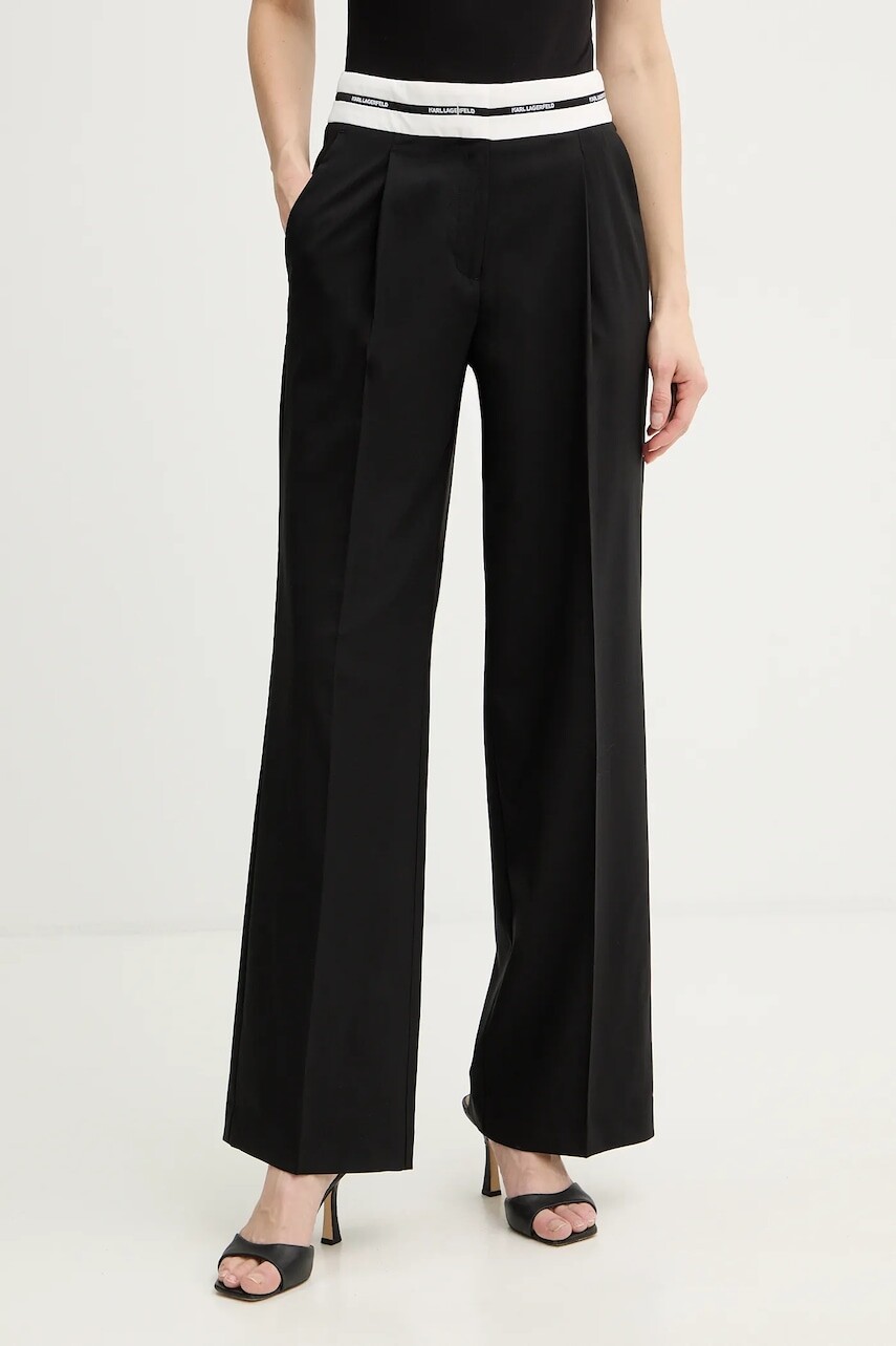 Nohavice s prímesou vlny Karl Lagerfeld BW ESSENTIAL