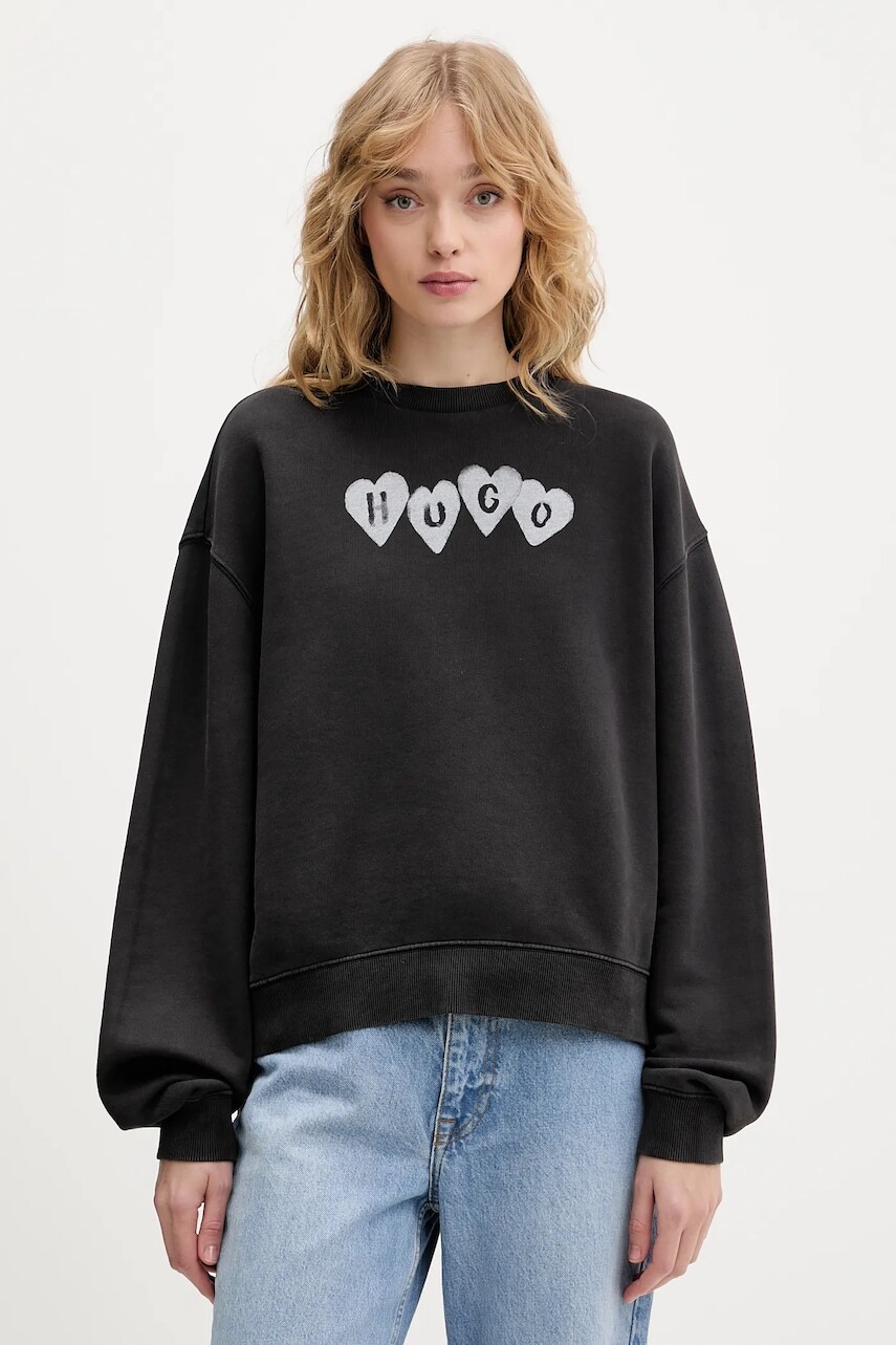 Bavlnená mikina HUGO Deroxina_8