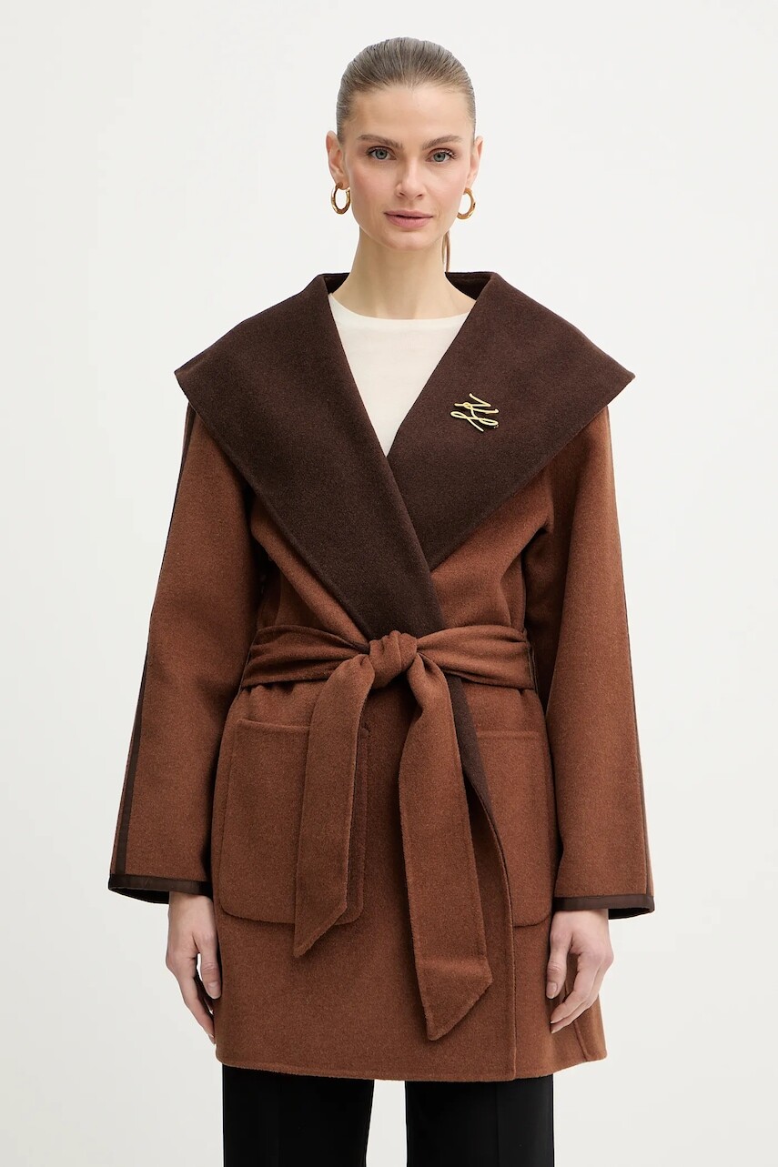 Obojstranný kabát z vlnenej zmesi Karl Lagerfeld