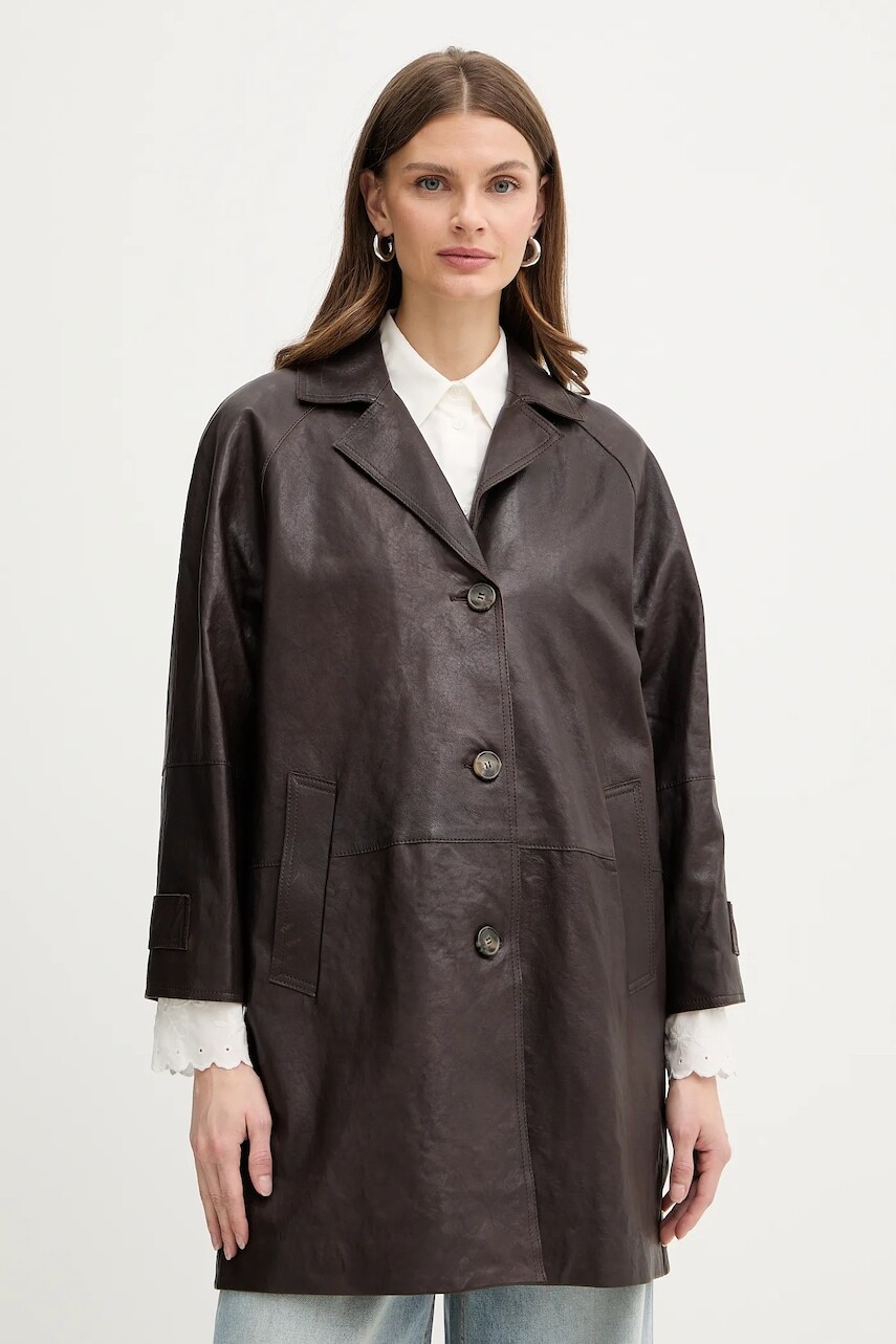 Kožený kabát Weekend Max Mara CAMINO