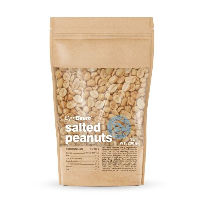 GymBeam Pražené solené arašidy