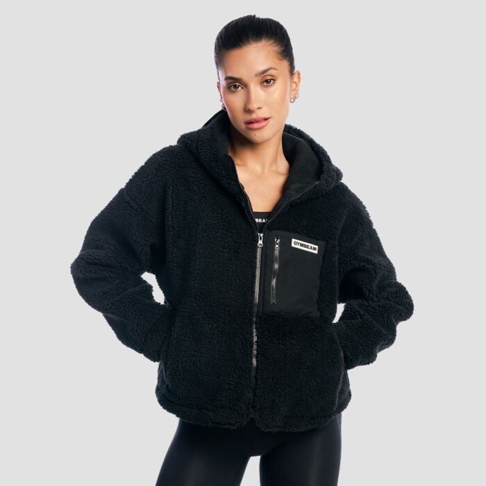 GymBeam Dámska bunda Sherpa Black  S